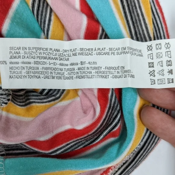 Zara women's multicolored striped tee size small - Picture 3 of 7
